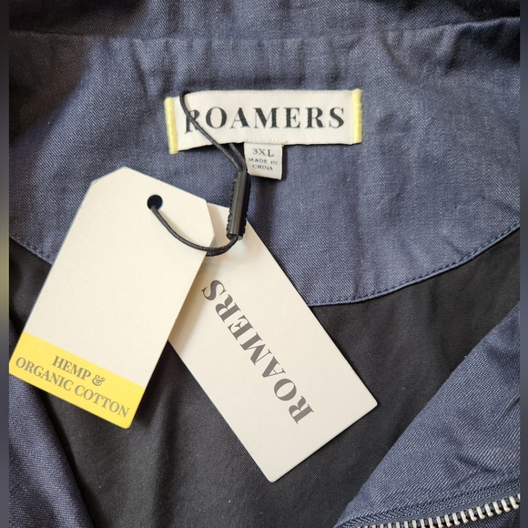 Roamers & Seekers Mcway Blue Bomber jacket NWT hemp and cotton - Picture 2 of 6